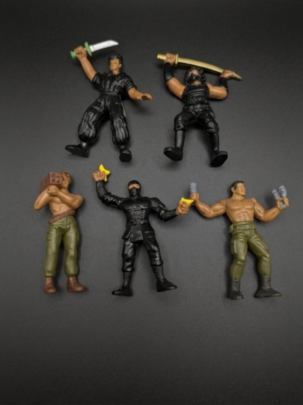 Vtg 1986 Mattel GUTS Action Figures Lot of 5 Jungle Fighters Aikido Force Ninja